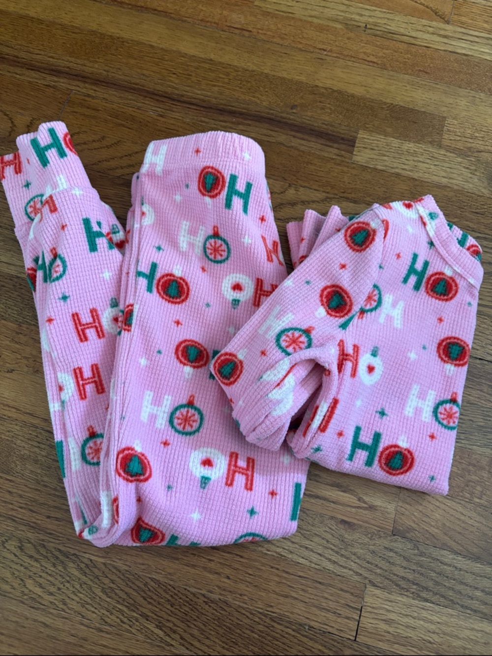 Joe Fresh kids girls Christmas fleece PJs pajamas pink